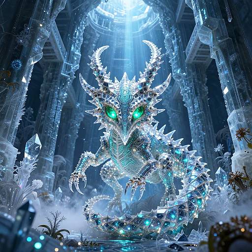 Ancient Crystal Basilisk in Ice Cavern