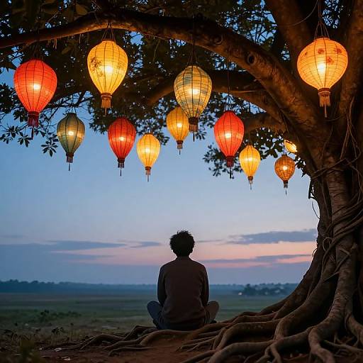 Lanterns Between Earth and Sky