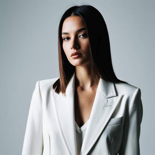 Woman with Sleek Straight Hair in White Blazer Woman with Sleek Straight Hair in White Blazer