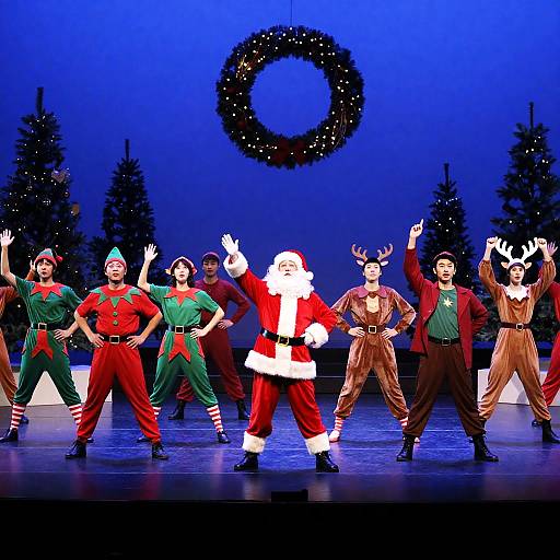 Festive Stage Performance with Christmas Cheer
