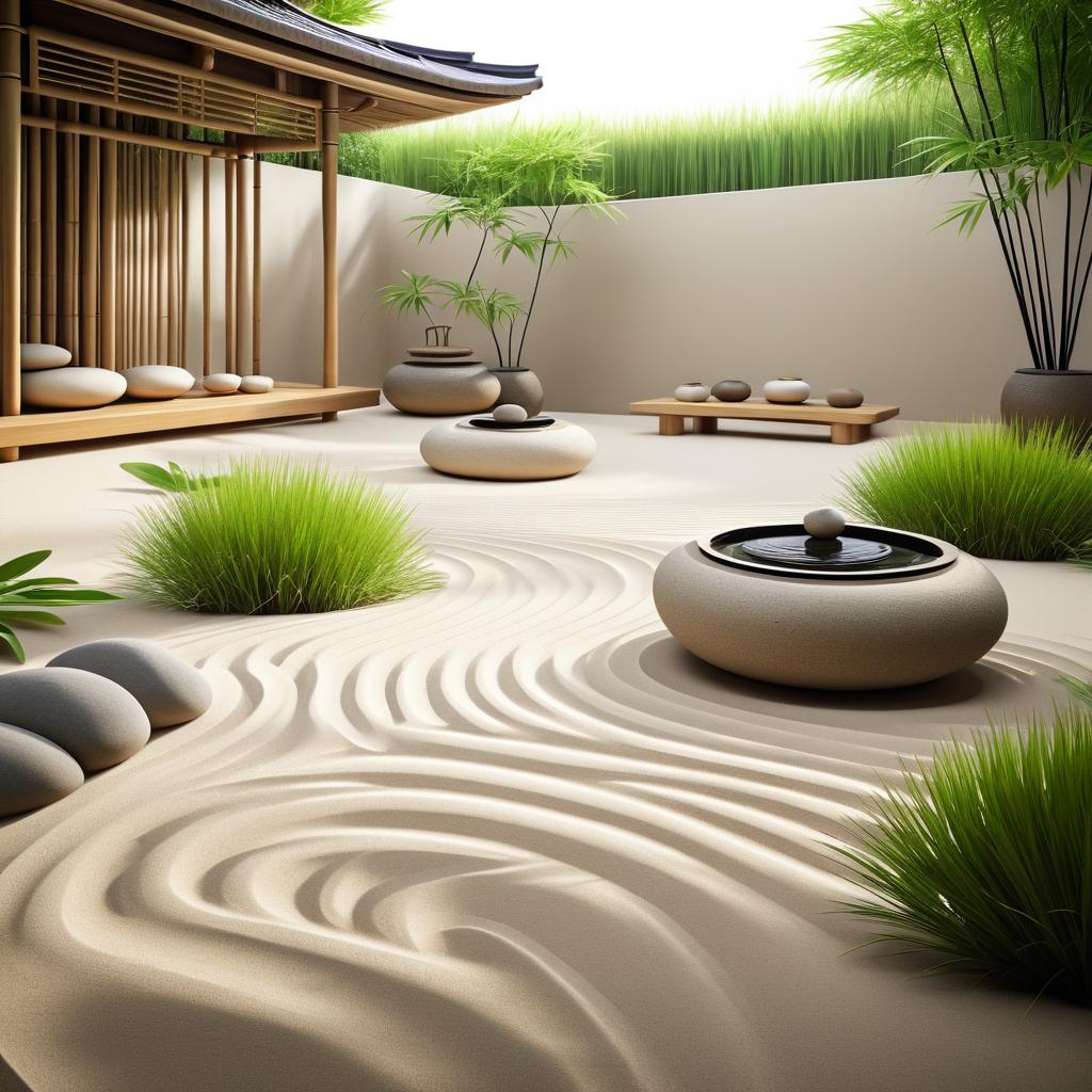 Serene Zen Garden in Photorealistic Detail