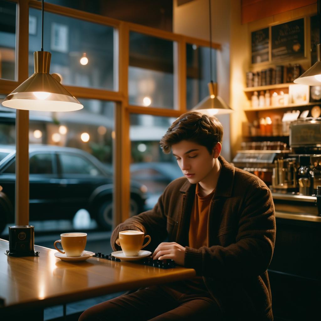 Cinematic Film Still of Young Musician