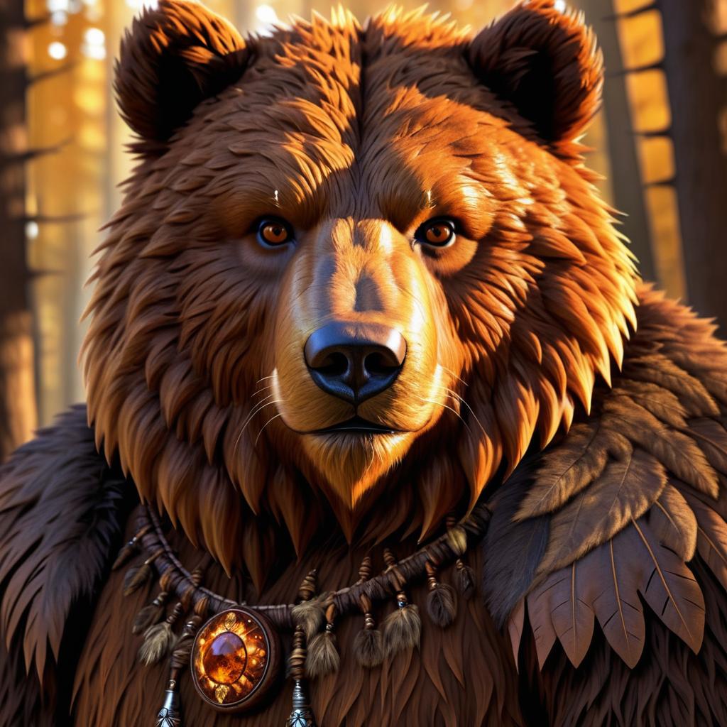 Fantasy Bear Person Digital Illustration