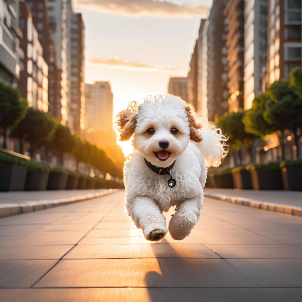 Urban Poodle at Sunset: A Stunning Capture