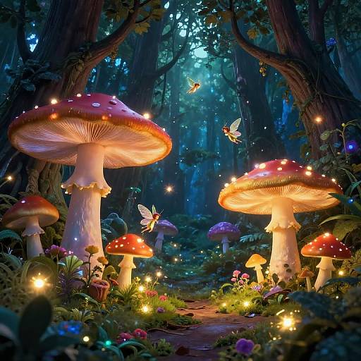 Whimsical Fantasy Forest with Fairies