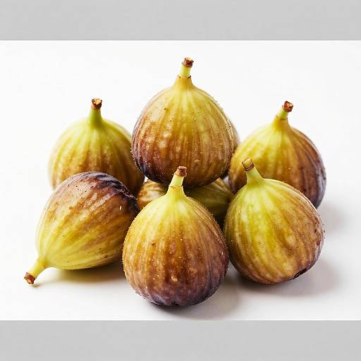 Ripe Figs on White Background