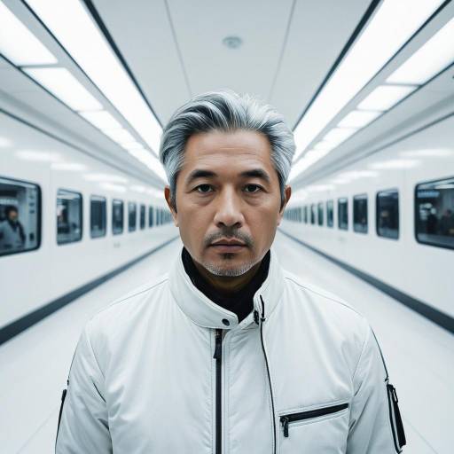Hyper-Realistic Cyberpunk Portrait in White