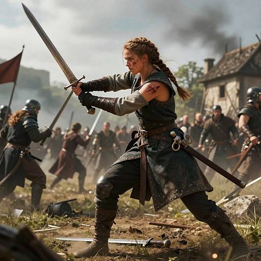 Fierce Medieval Female Warrior