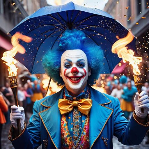 Whimsical Clown at a Gala Celebration Whimsical Clown at a Gala Celebration