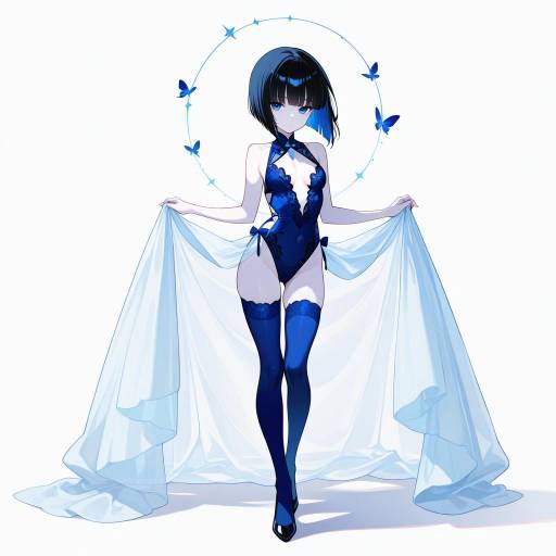 Elegant Lingerie Portrait with Butterflies Elegant Lingerie Portrait with Butterflies