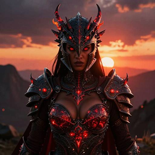 Fierce Dark-Skinned Dragon Warrior