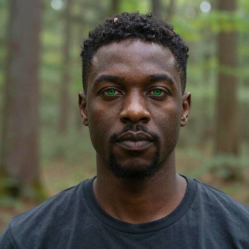Realistic Portrait of Man in Forest