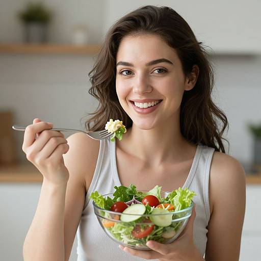 Young Woman Enjoying Healthy Salad