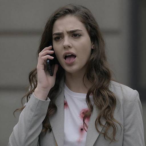 Intense Young Woman on Phone Call