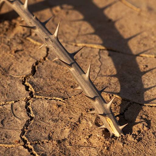Desert Thorny Stem at Golden Hour