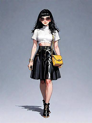 Stylish Woman in Edgy Fashion Outfit