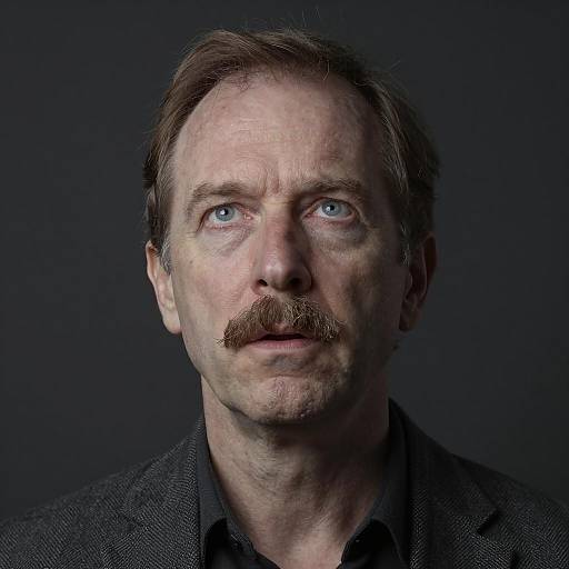 Middle-aged Man Looking Upward