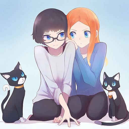 Illustration of Morgana (persona 5), persona in the style of Sou (tuhut)