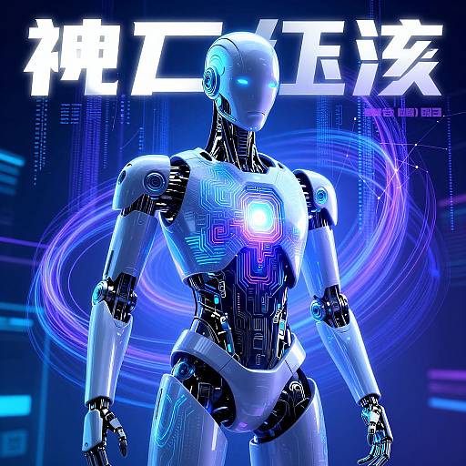 Cyberpunk AI Humanoid Robot Art