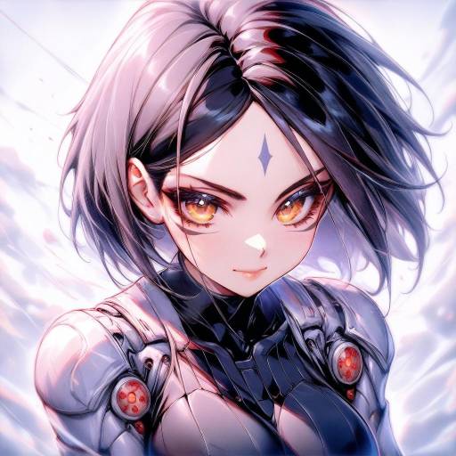 Illustration of Alita, battle angel alita in the style of Kupa (jesterwii)