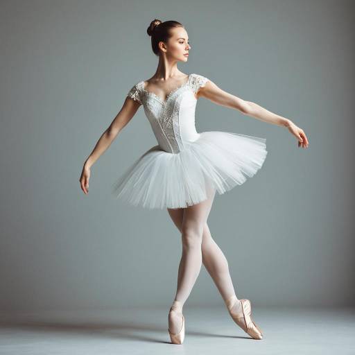 Elegant Female Ballerina in White Tutu