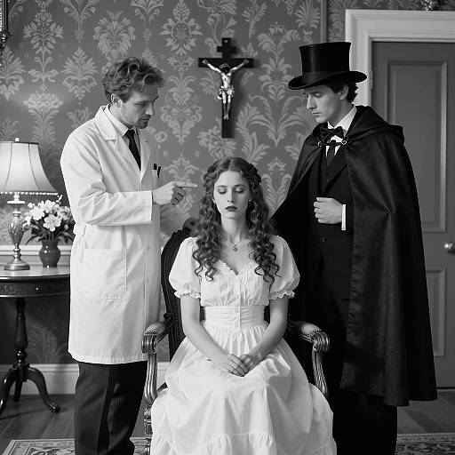 Dramatic Black and White Portrait Scene