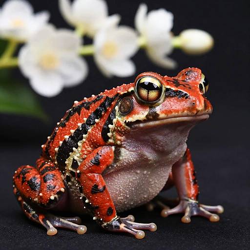 Bulky Scarlet Frog on Branch