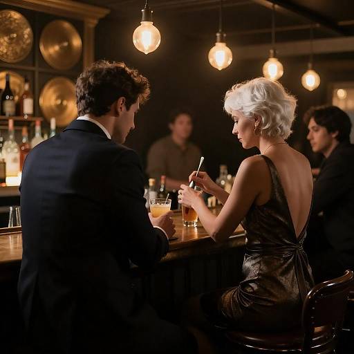 Elegant Night at a Dimly Lit Bar