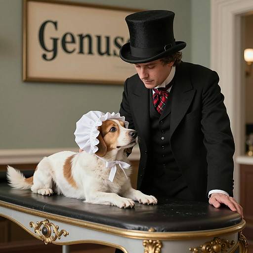 Vintage Examination of a Stylish Dog