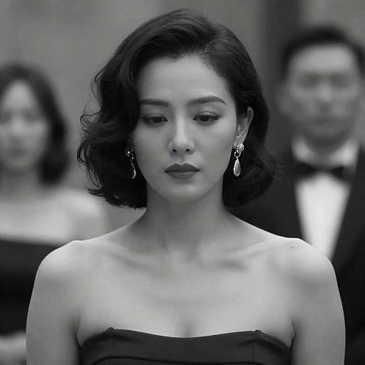 Elegant Woman in Soft Black and White