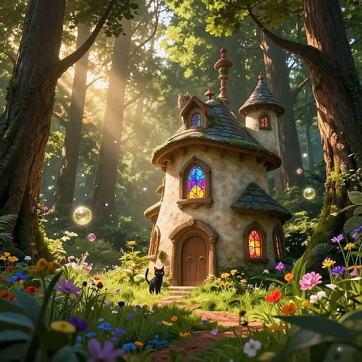 Enchanted Forest Castle with Magic