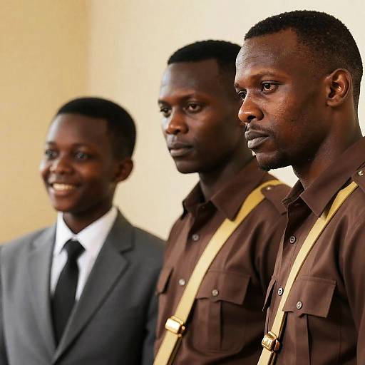 Three Black People in Focused Moment