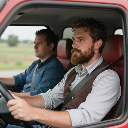 Intense Expressions in a Truck's Cab