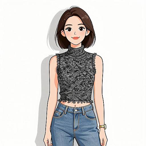 Smiling Woman in Casual Streetwear