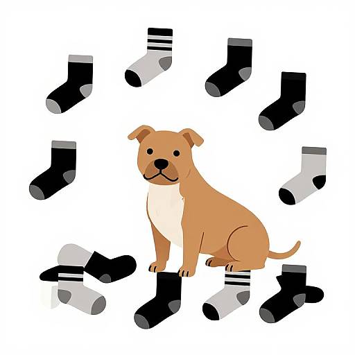 Minimalist Fawn Pitbull with Socks