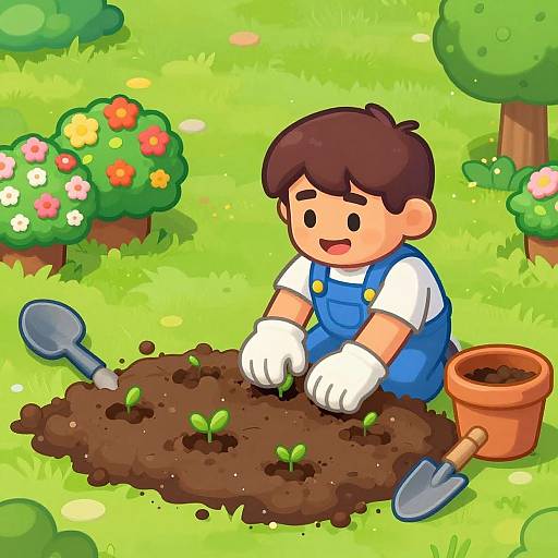 Cheerful Gardening Scene in Bloxburg