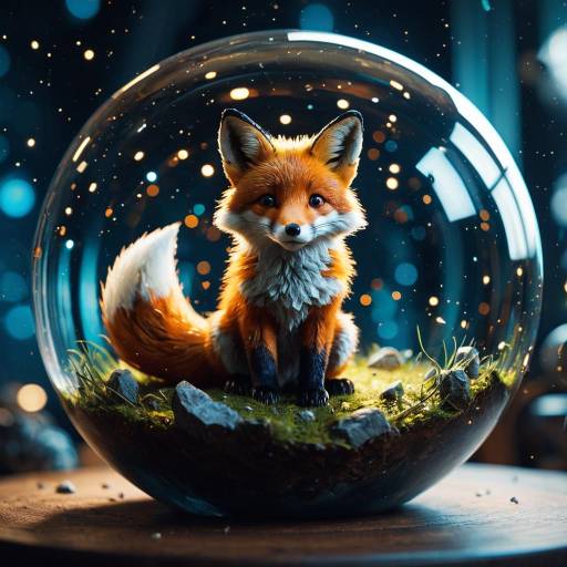 Quantum Fox Inside Glass Sphere Quantum Fox Inside Glass Sphere