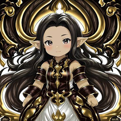 Illustration of Arulumaya, granblue fantasy in the style of Rariatto (ganguri)