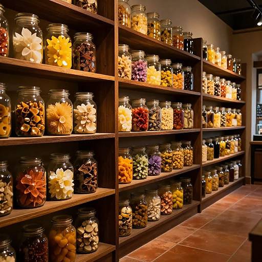 Dimly Lit Room with Glowing Jars
