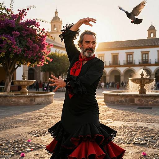 Timeless Flamenco in Ancient Plaza