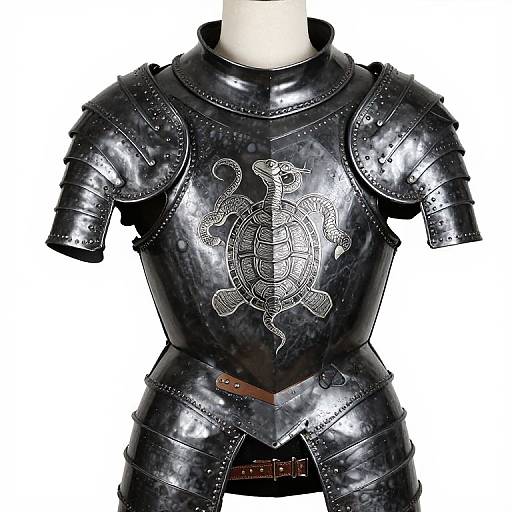 Black Medieval Chestplate with Tortoise-Snake Engraving