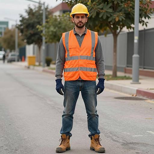 Halloween-Themed Construction Worker in Action