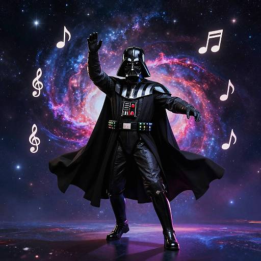 Dancing Darth Vader in Cosmic Night