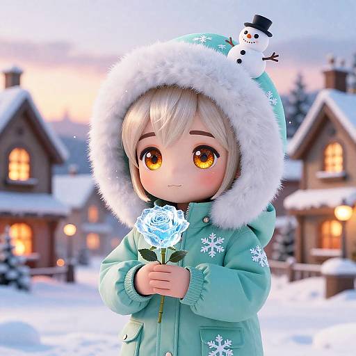 Chibi Winter Fantasy Scene