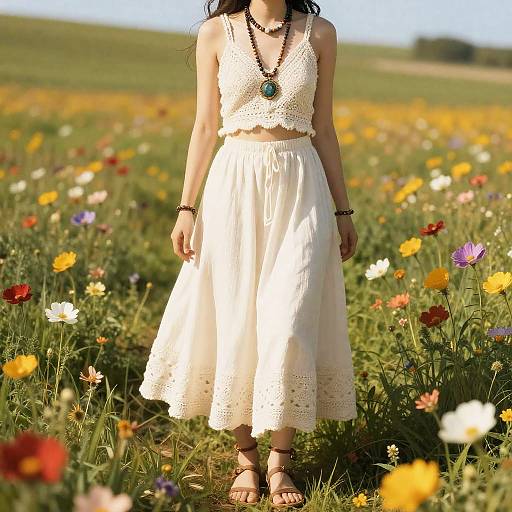Bohemian Dreamer in Flower Field