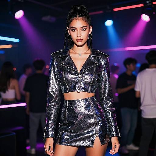 Trendy Beehive Style in Neon Club