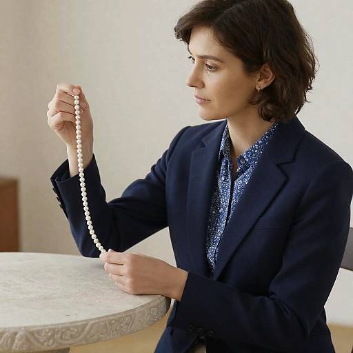 Jeweler Focusing on Pearl Stringing