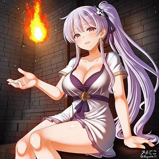 Illustration of Ishtar (fire emblem), fire emblem in the style of Megadeko