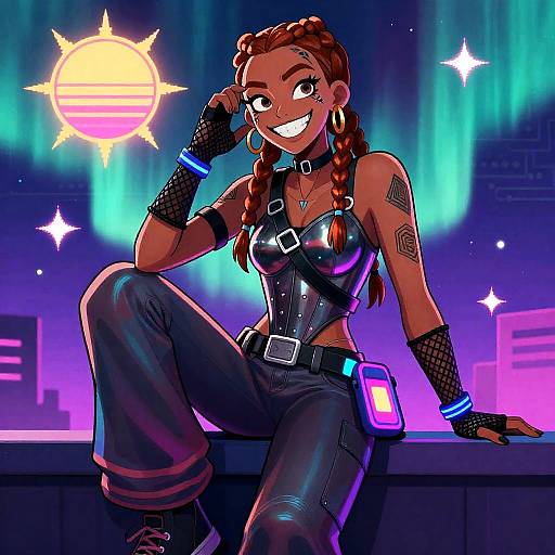 Neon Androgynous Street Sorcerer Portrait