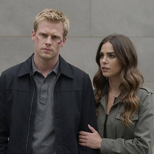 Intense Expressions Against a Stone Wall